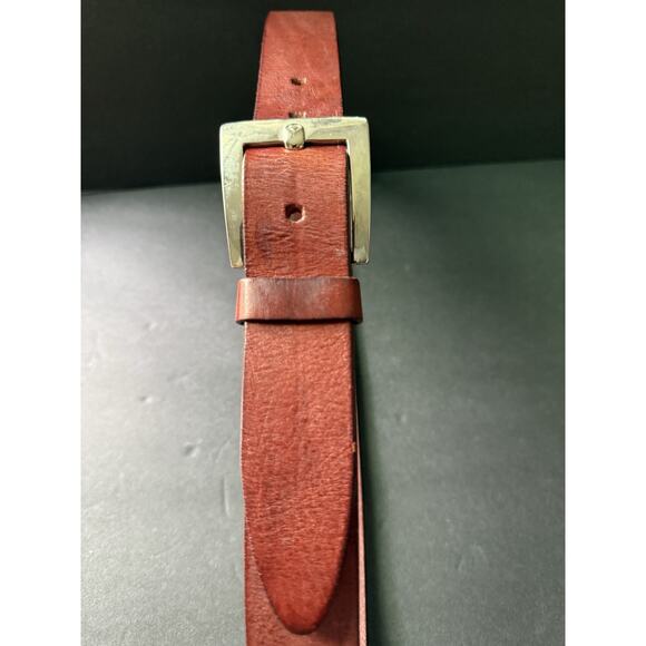 Soho Design Group Leather Belt Brown Size L Made In Italy Silver Buckle Career - Picture 2 of 9
